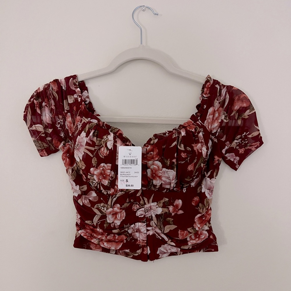 NEW - Windsor Burgundy Crop Top
